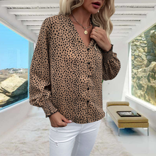 Laden Sie das Bild in den Galerie-Viewer, Lässige Bluse mit Leopardenmuster