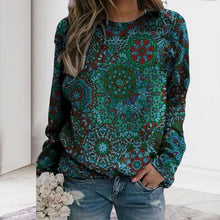 Laden Sie das Bild in den Galerie-Viewer, Bedrucktes Langarm-Sweatshirt mit Rundhalsausschnitt
