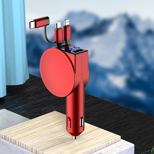 3 In 1 Einziehbarer Schnelllade-Autoadapter