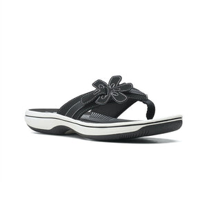 Neue Stilvolle flache Blumensandalen