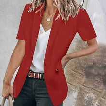 Laden Sie das Bild in den Galerie-Viewer, Lässiger Kurzärmliger Blazer mit Reverskragen