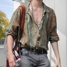 Laden Sie das Bild in den Galerie-Viewer, Vintage gestreiftes Langarm-Shirt