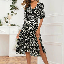 Laden Sie das Bild in den Galerie-Viewer, Neues Damenkleid aus Chiffon mit Rüschen