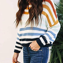 Laden Sie das Bild in den Galerie-Viewer, Herbst Gestreifter Pullover
