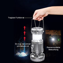 Laden Sie das Bild in den Galerie-Viewer, 6 in 1 tragbares Outdoor-LED-Campinglicht mit Ventilator