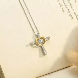 Zu meinem Seelenverwandten Kreuz und Herz Halskette