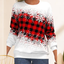 Laden Sie das Bild in den Galerie-Viewer, Loses Sweatshirt mit weihnachtlichem Rundhalsausschnitt für Damen