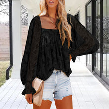 Laden Sie das Bild in den Galerie-Viewer, Langarmshirts für Damen mit quadratischem Ausschnitt