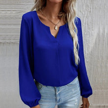 Laden Sie das Bild in den Galerie-Viewer, Einfarbiges Langärmliges Chiffonhemd