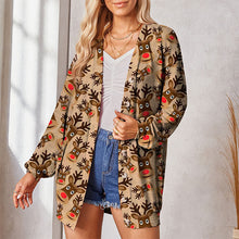 Laden Sie das Bild in den Galerie-Viewer, Weihnachten Knopf-Cardigan-Jacke