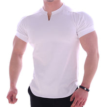 Laden Sie das Bild in den Galerie-Viewer, Kurzärmliges Einfarbiges Sportliches T-Shirt für Herren