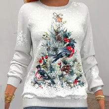 Laden Sie das Bild in den Galerie-Viewer, Pullover mit Weihnachtsbaummuster und Schneeflockenprint und langen Ärmeln