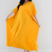 Laden Sie das Bild in den Galerie-Viewer, Einfarbiges Lockeres Urlaubskleid