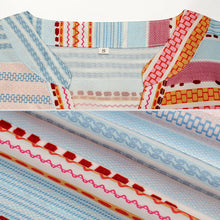 Laden Sie das Bild in den Galerie-Viewer, Bedrucktes Langärmliges Freizeitkleid mit V-Ausschnitt