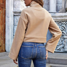 Laden Sie das Bild in den Galerie-Viewer, Langärmliges Lockeres T-Shirt mit Reißverschluss