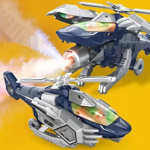 Laden Sie das Bild in den Galerie-Viewer, LED Verwandelndes Dinosaurier-Helikopterspielzeug