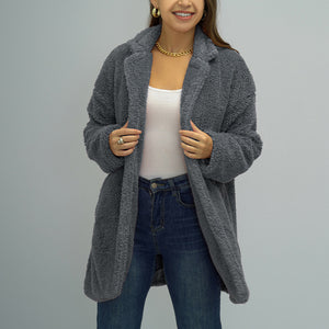 Doppelseitige Plüschjacke