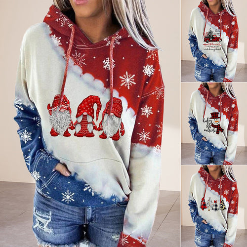 Damen-Sweatshirt mit weihnachtlichem Aufdruck und Rundhalsausschnitt