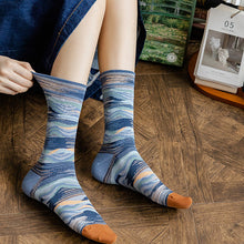 Laden Sie das Bild in den Galerie-Viewer, Langstapelige Ölgemälde Baumwollsocke