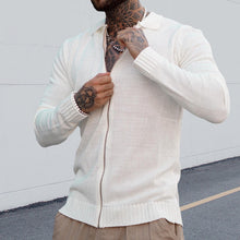 Laden Sie das Bild in den Galerie-Viewer, Lässiger Langärmliger Strickpullover mit Reißverschluss für Herren