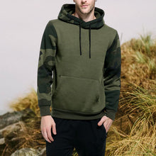 Laden Sie das Bild in den Galerie-Viewer, Lässiger Kapuzenpullover mit Camouflage-Farbblock