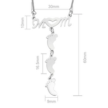 Laden Sie das Bild in den Galerie-Viewer, Edelstahl Halskette mit Puppenfüßen