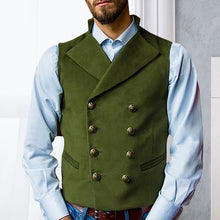 Laden Sie das Bild in den Galerie-Viewer, Einfarbige zweireihige Weste