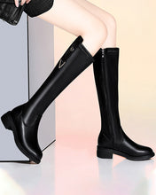 Laden Sie das Bild in den Galerie-Viewer, Reitstiefel Niedrige Langschaft Kniehohe Damen Hohe Stiefel