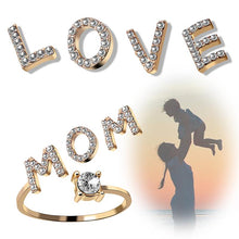 Laden Sie das Bild in den Galerie-Viewer, A-Z Buchstabe Gold Metall Einstellbarer Ring