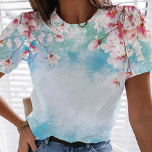 Laden Sie das Bild in den Galerie-Viewer, Einfaches Sommer-T-Shirt mit Aufdruck