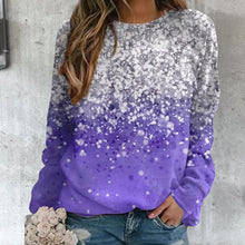 Laden Sie das Bild in den Galerie-Viewer, Bedrucktes Langärmliges T-Shirt mit Rundhalsausschnitt