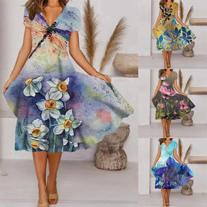 Maxirockkleid mit Positionsdruck