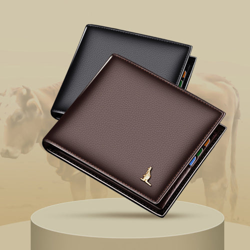 Kurze neue Ledergeldbörse mit Reißverschluss für Herren