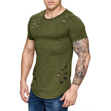 Laden Sie das Bild in den Galerie-Viewer, Schlankes einfarbiges T-Shirt für Herren mit Rundhalsausschnitt