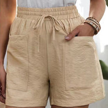 Laden Sie das Bild in den Galerie-Viewer, Einfarbige kurze Damenhose mit zwei Taschen