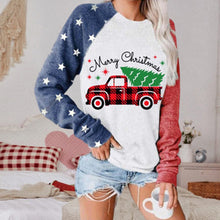 Laden Sie das Bild in den Galerie-Viewer, Langarm-Sweatshirt mit Weihnachtsdruck für Damen