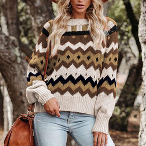 Damen Herbst Rundhalspullover