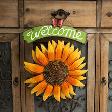 Laden Sie das Bild in den Galerie-Viewer, Vintage Metall Sonnenblume Willkommensschild Dekoration