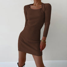 Laden Sie das Bild in den Galerie-Viewer, Sexy Pulloverkleid mit quadratischem Ausschnitt