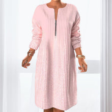 Laden Sie das Bild in den Galerie-Viewer, Einfarbiges Kleid mit Reißverschluss