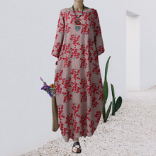 Laden Sie das Bild in den Galerie-Viewer, Vintage-Kleid mit Rundhalsausschnitt