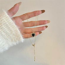 Laden Sie das Bild in den Galerie-Viewer, Schwarze Liebeskette aus Zirkon