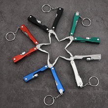 Laden Sie das Bild in den Galerie-Viewer, Mini faltbare Outdoor-Edelstahlzange mit Taschenlampe