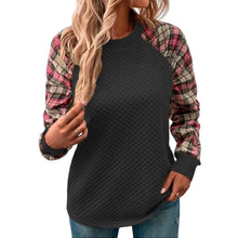Laden Sie das Bild in den Galerie-Viewer, Karierte Patchwork-Sweatshirts für Damen