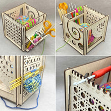 Laden Sie das Bild in den Galerie-Viewer, Alles in Einem Garnschüssel aus Holz - Multifunktionales Strickwerkzeug