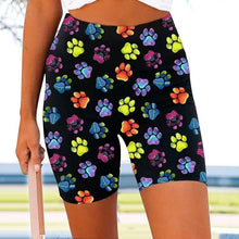 Laden Sie das Bild in den Galerie-Viewer, Fitness-Yoga-Shorts mit buntem Druck