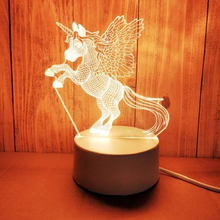 Laden Sie das Bild in den Galerie-Viewer, 3D Nachtlicht USB-Stecker dimmbare LED-Schlafzimmer-Nachttischlampe