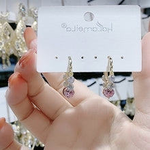 Laden Sie das Bild in den Galerie-Viewer, Goldene glitzernde bunte Zirkonohrringe