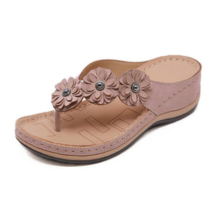 Leichte Blumensandalen für Damen