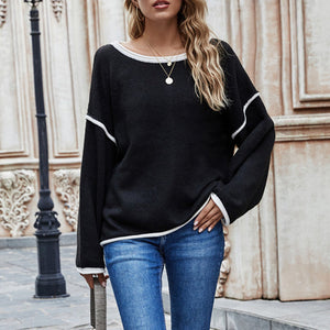 Lockerer Strickpullover mit Rundhalsausschnitt